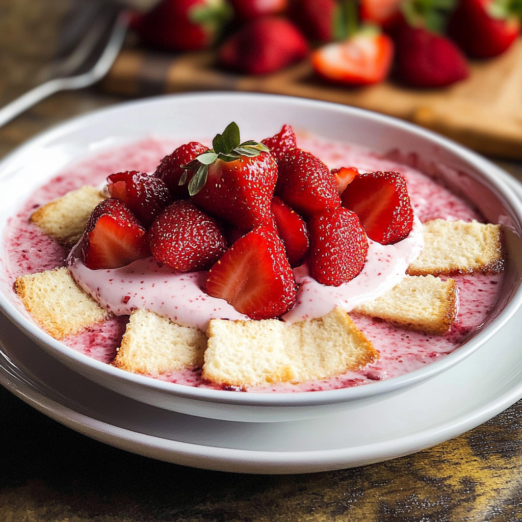 Recipe preparation for Creamy Strawberry Shortcake Dip