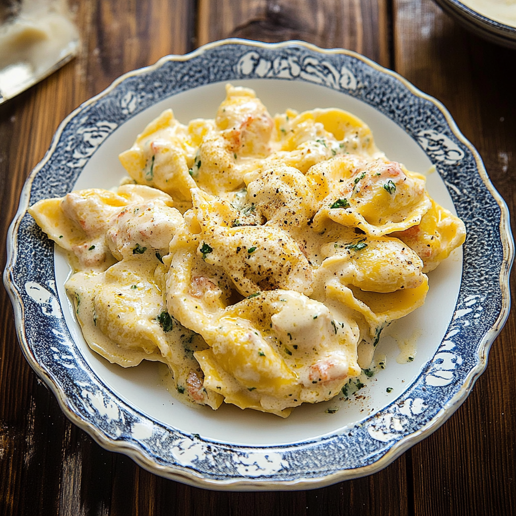 Recipe preparation for Chicken Tortellini Alfredo