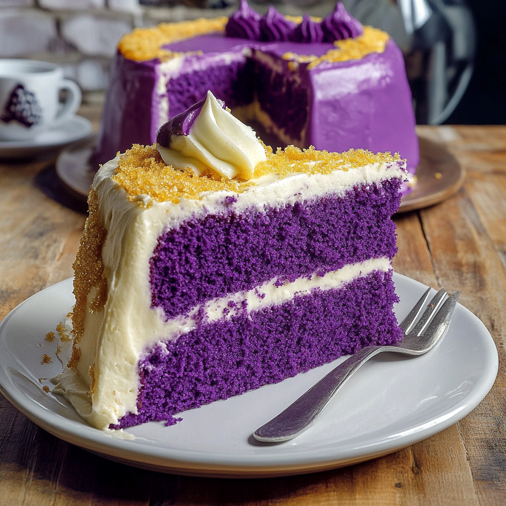 Recipe preparation for Ube Cake
