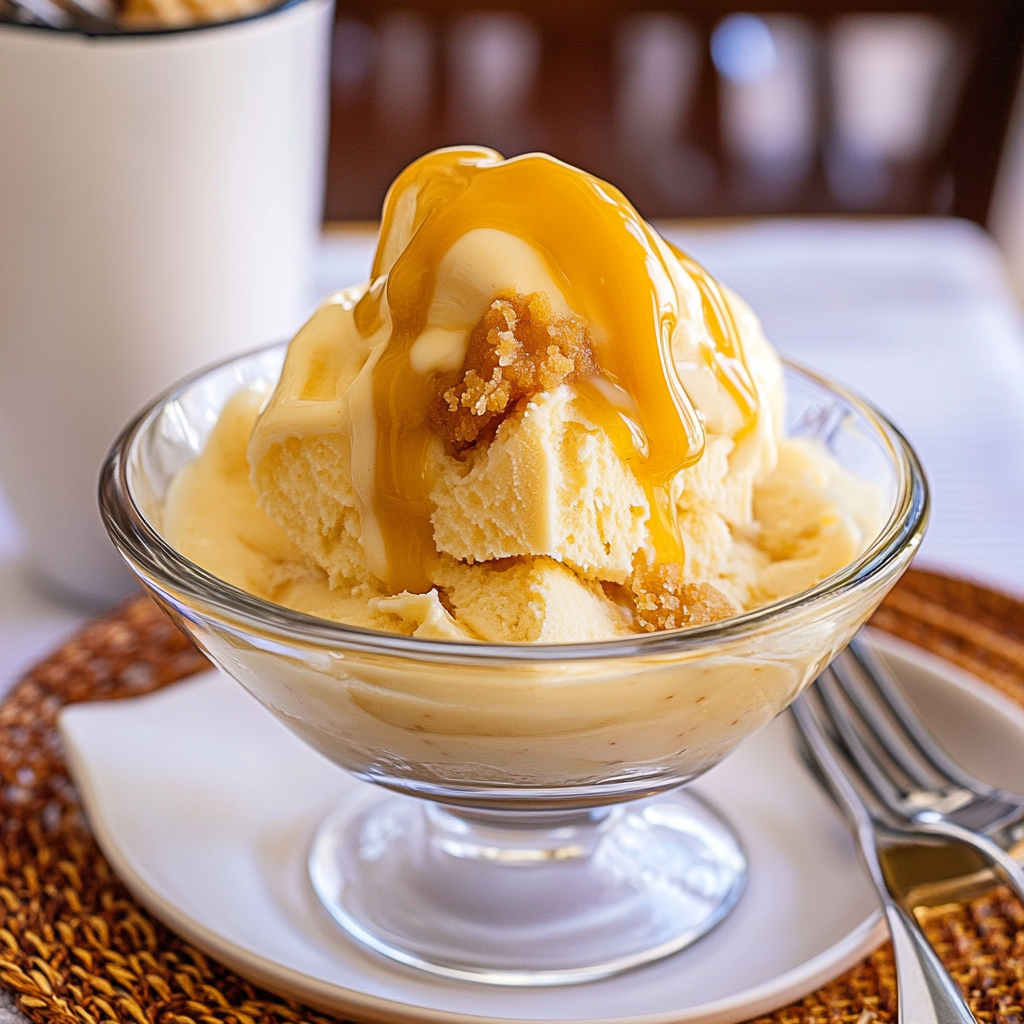 Recipe preparation for Butterscotch Ice Cream