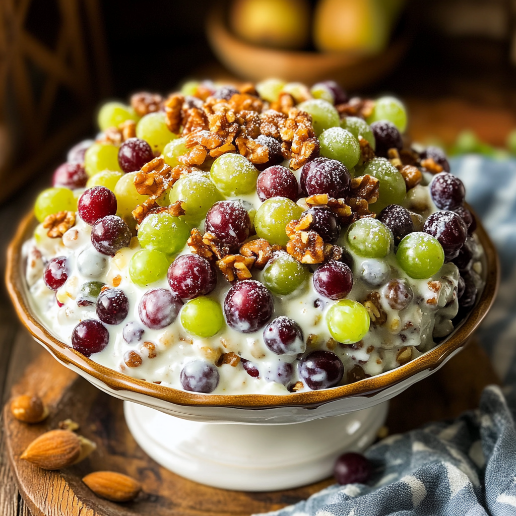 Recipe preparation for Creamy Grape Fruit Salad