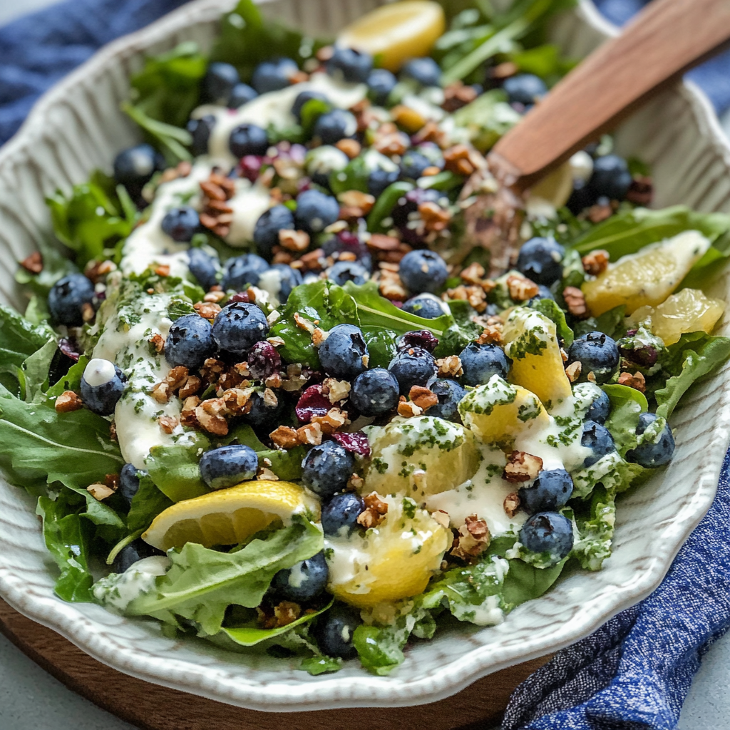 Recipe preparation for Lemon Blueberry Salad