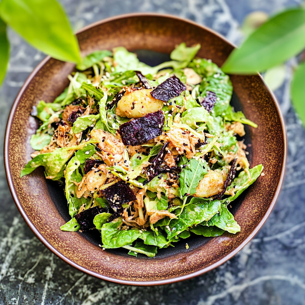 Recipe preparation for Tsubaki Caesar Salad