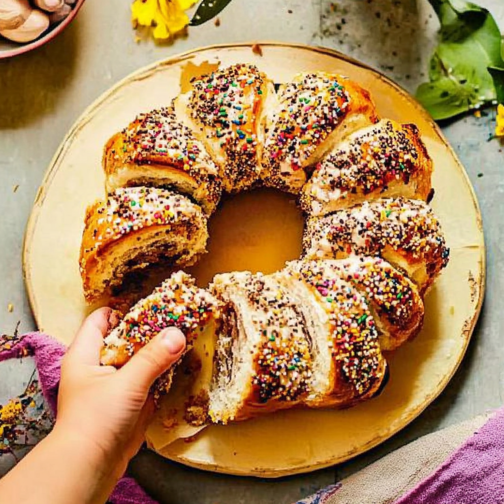 Recipe preparation for Easter Tiffin Wreath