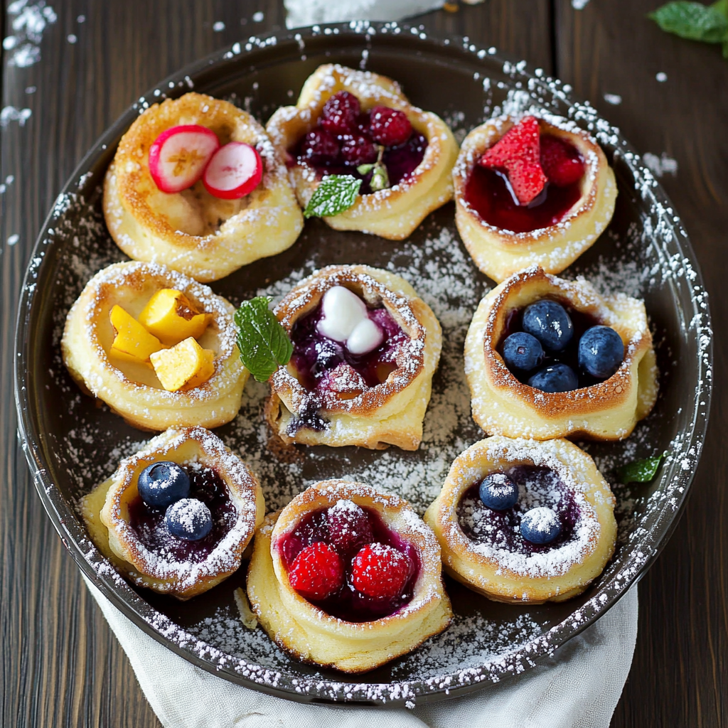 Recipe preparation for Mini Berry Pancakes