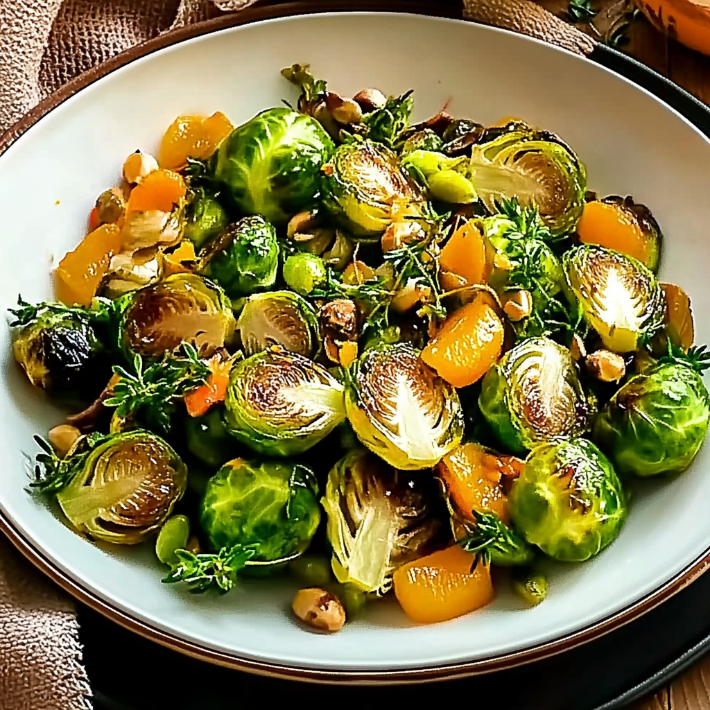 Recipe preparation for Roasted Brussels Sprouts With Sweet Oranges