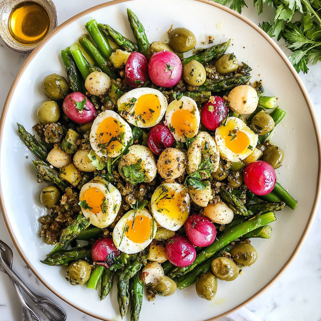 Recipe preparation for Spring Nicoise Salad