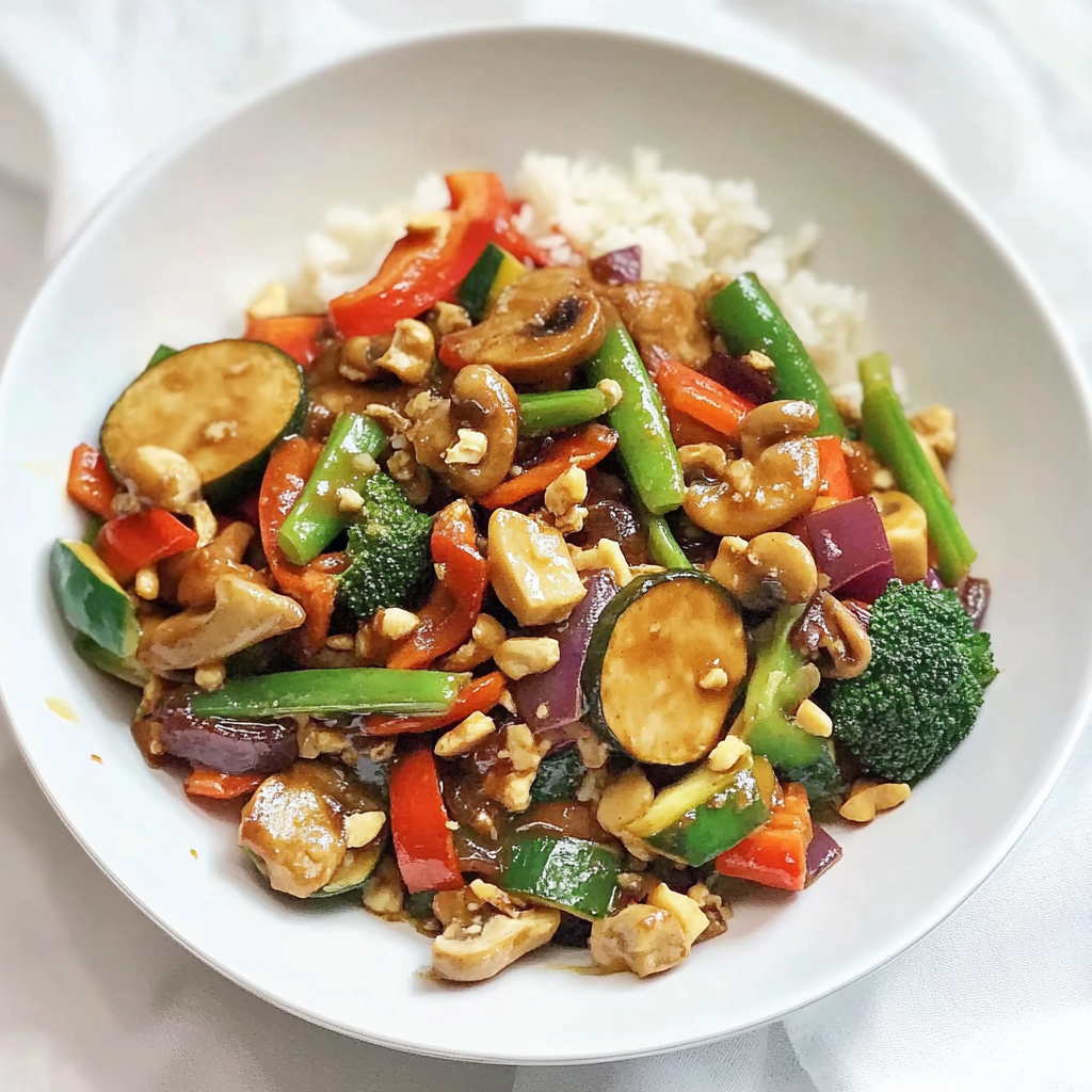Recipe preparation for Veggie Stir Fry with Garlic Ginger Sauce