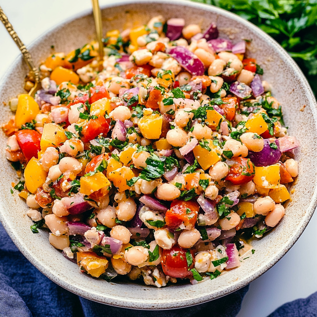 Recipe preparation for Dense Bean Salad