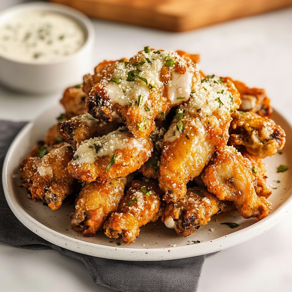 Recipe preparation for Baked Garlic Parmesan Boneless Wings