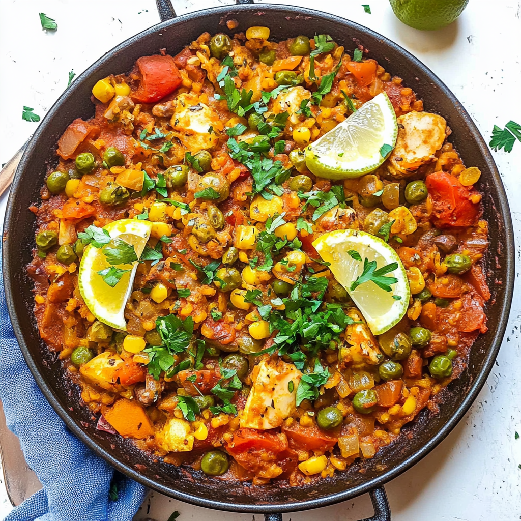 Recipe preparation for Vegetarian Paella