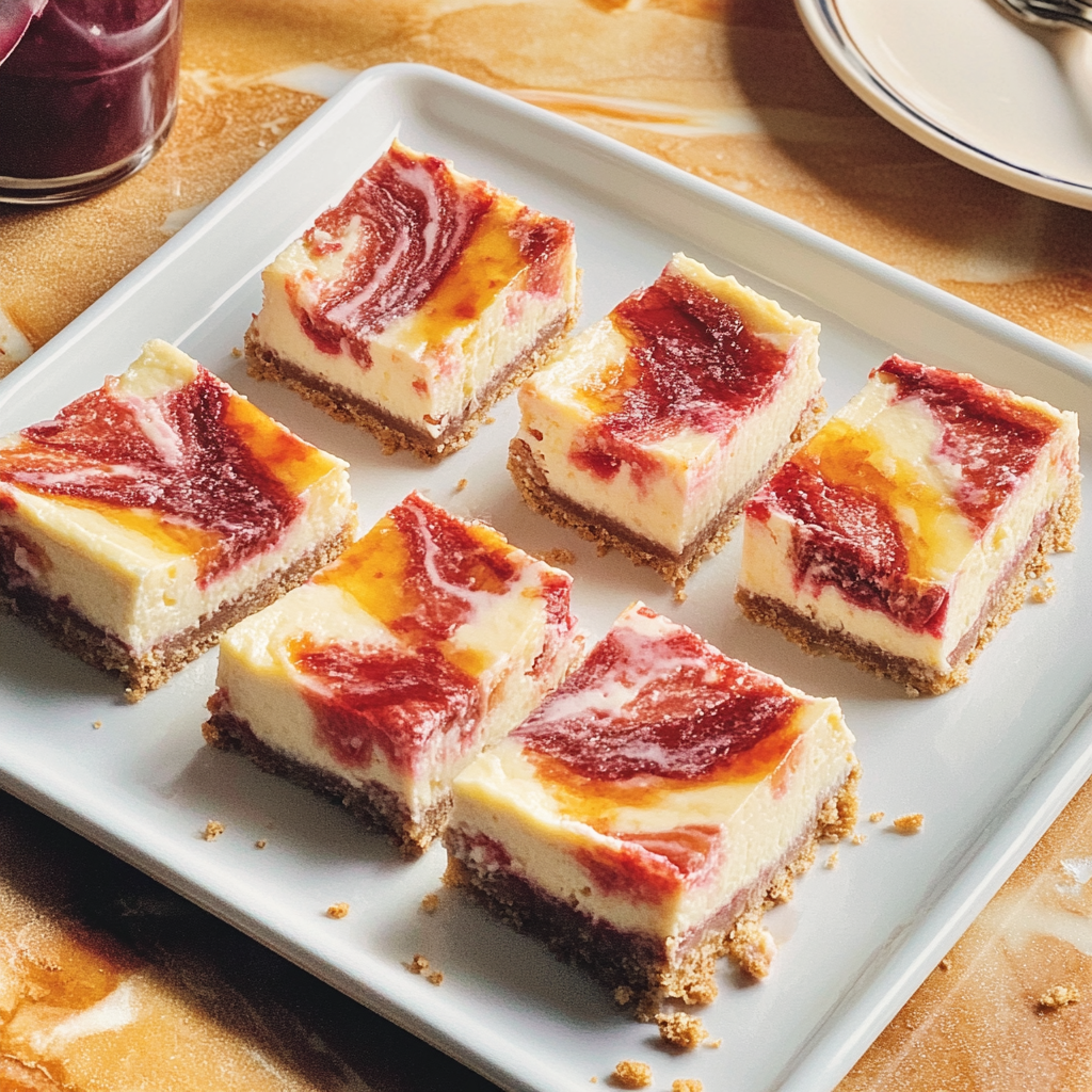 Recipe preparation for Strawberry-Rhubarb Cheesecake Bars