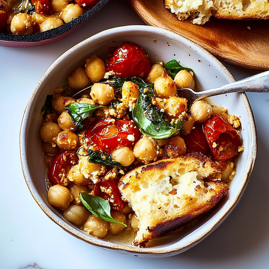 Recipe preparation for Baked Feta Chickpeas
