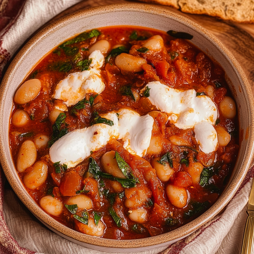 Recipe preparation for Swicy Harissa Honey Butter Beans