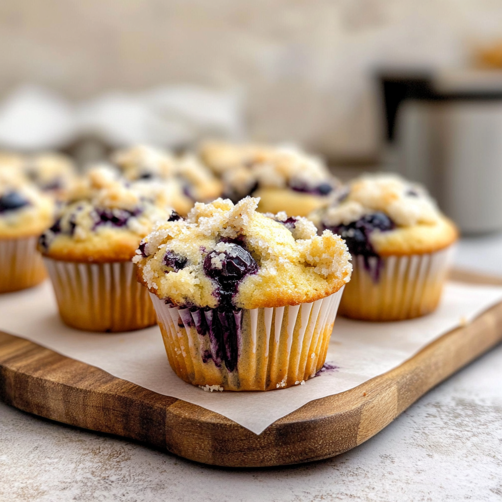 Recipe preparation for Lemon Blueberry Muffins