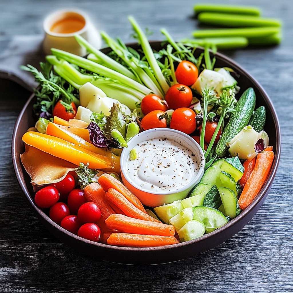 Recipe preparation for Crudités Platter