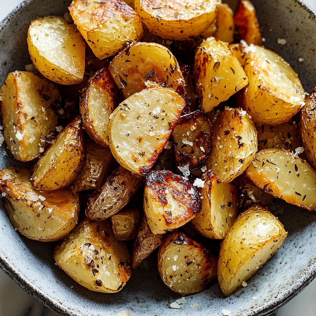 Recipe preparation for Crispy Greek Lemon Potatoes