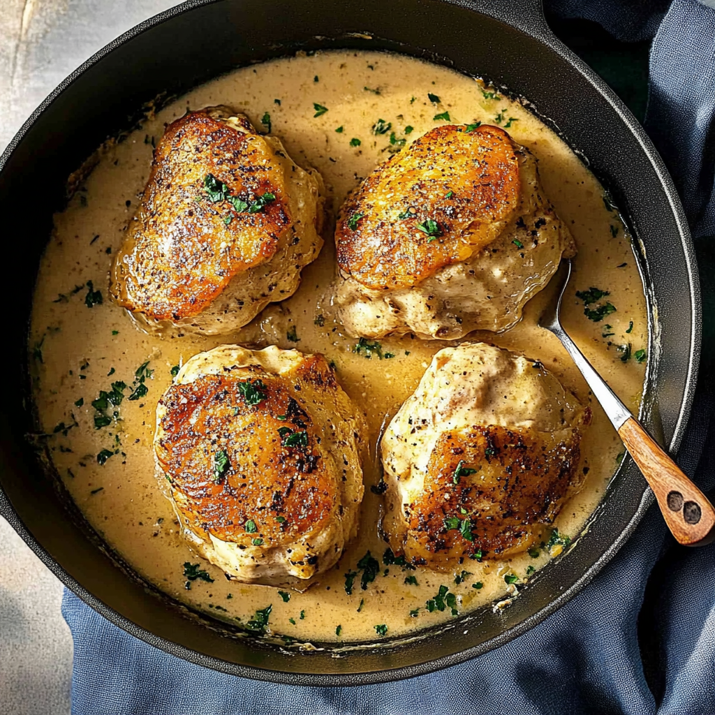 Recipe preparation for Chicken au Poivre